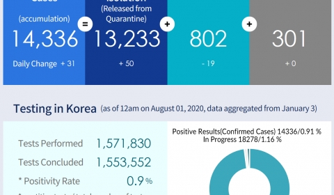 Coronavirus Disease-19,  Republic of Korea /  August 01, 2020, 12:00 am
